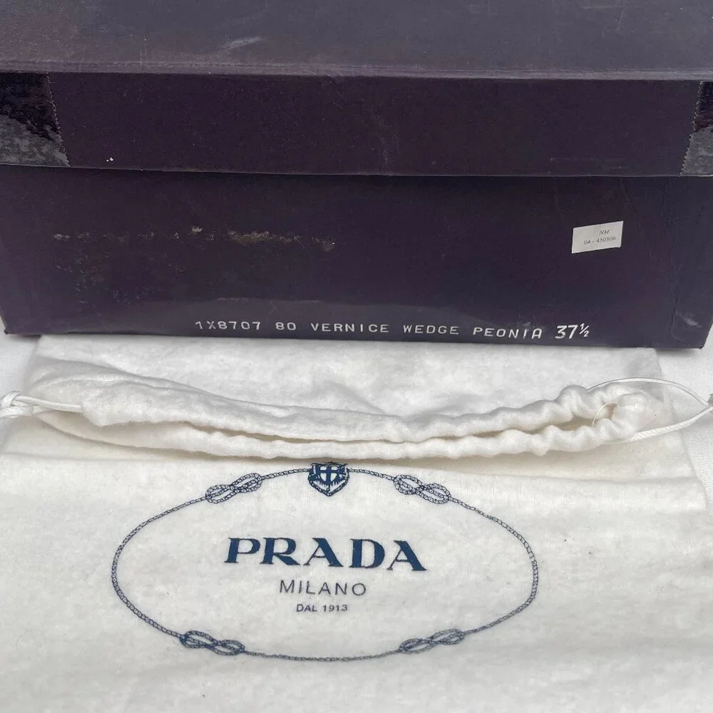 Prada platform Patent Leather Wedges 7,5